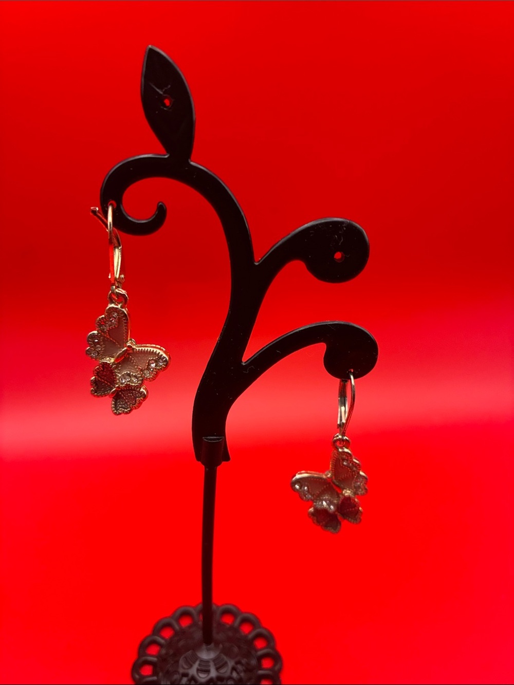 Gold Butterfly Drop Earrings - Women Jewelry